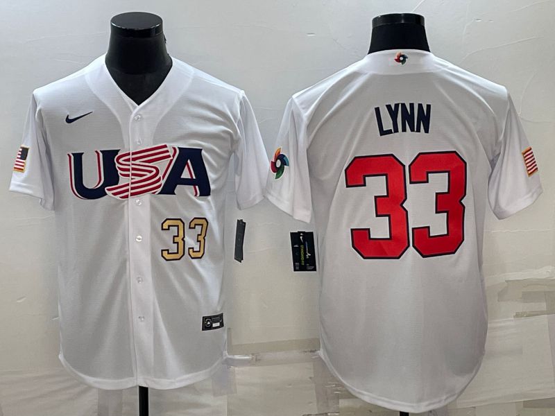 Men 2023 World Cub USA #33 Lynn White Nike MLB Jersey3